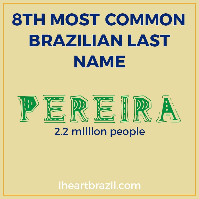 Pereira is the 8th most common Brazilian last name