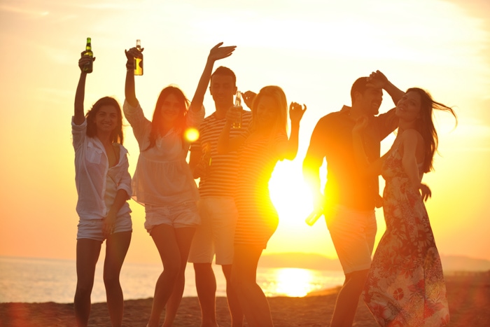 Group of friends partying in Brazil