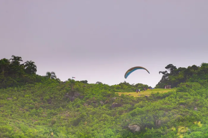 Paragliding at the Brava beach in Florianopolis