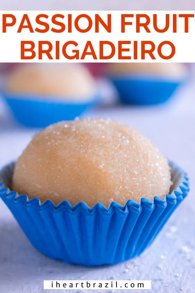 Passion fruit brigadeiro Pinterest graphic