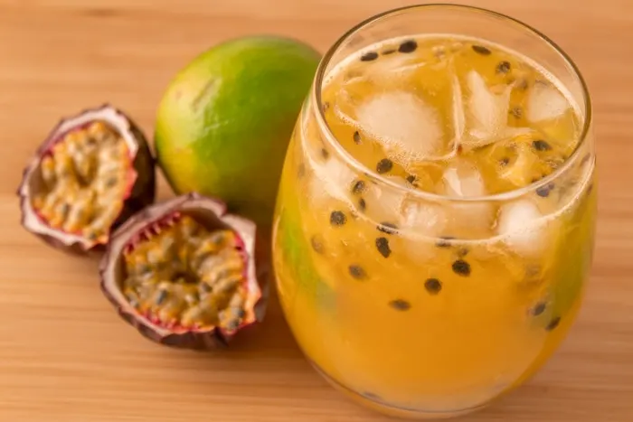 Passion fruit caipirinha cocktail