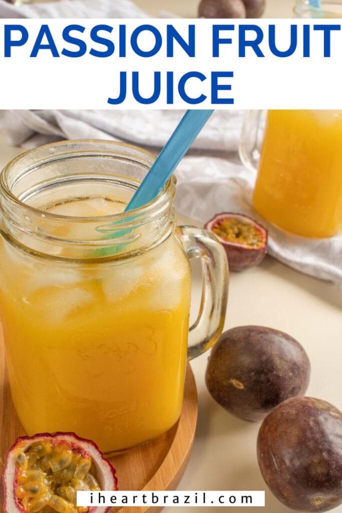 Passion fruit juice Pinterest graphic