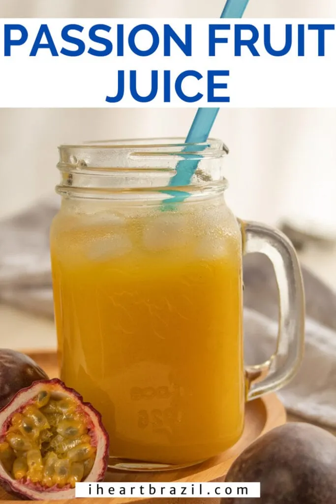 Passion fruit juice Pinterest graphic