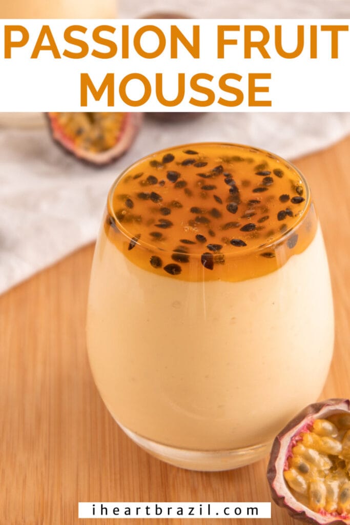 Passion fruit mousse Pinterest graphic