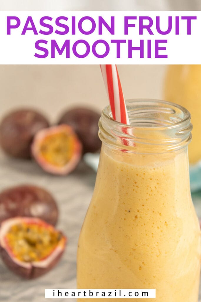 Passion fruit smoothie Pinterest graphic