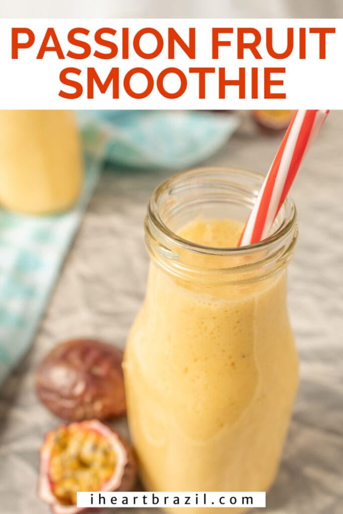 Passion fruit smoothie Pinterest graphic