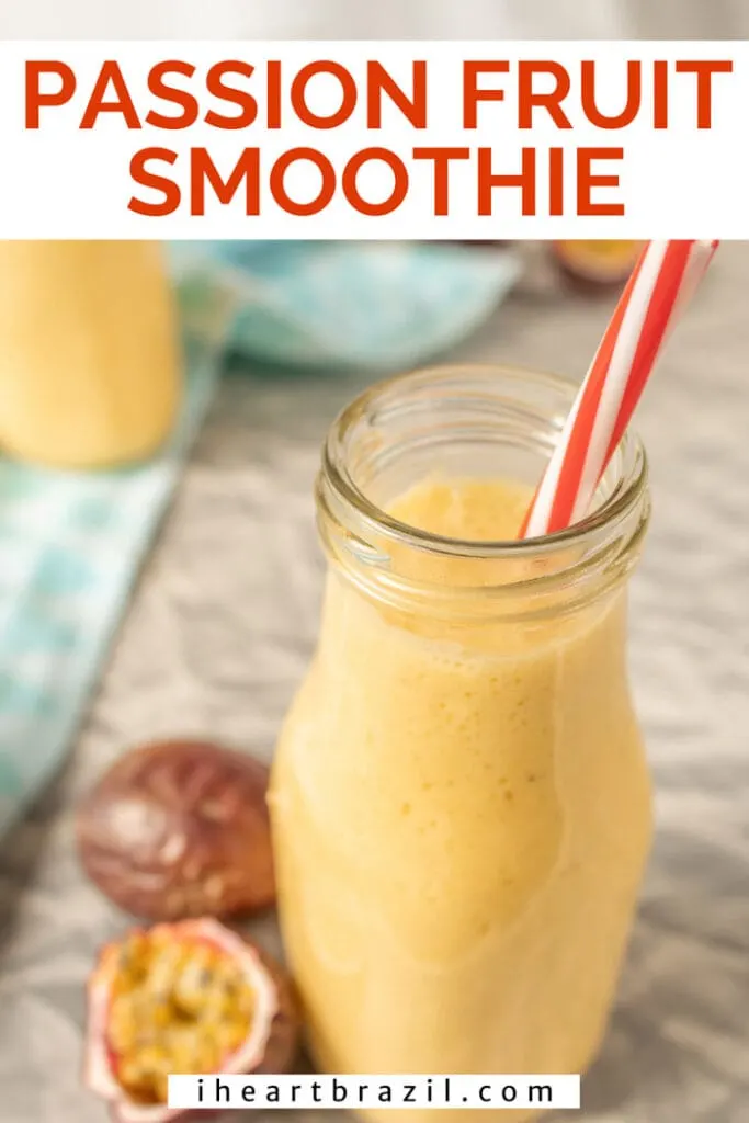 Passion fruit smoothie Pinterest graphic