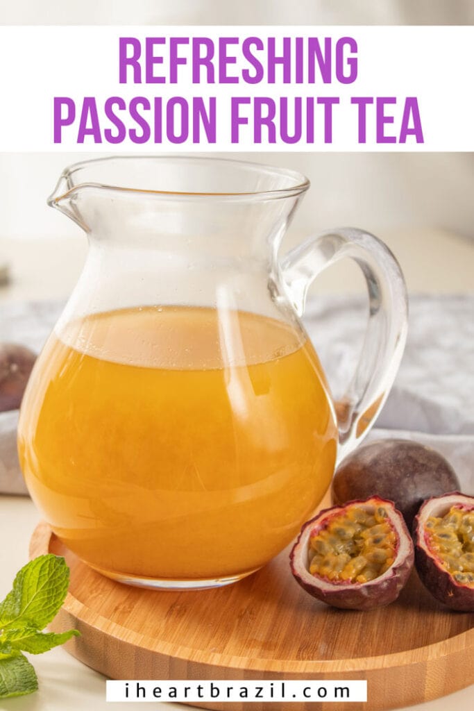 Passion fruit tea Pinterest graphic