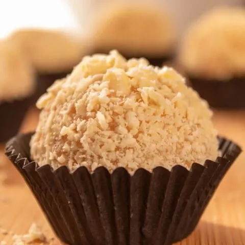 White chocolate brigadeiro truffles