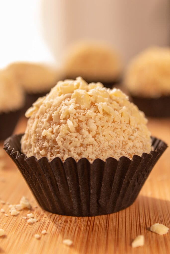 White chocolate brigadeiro truffles