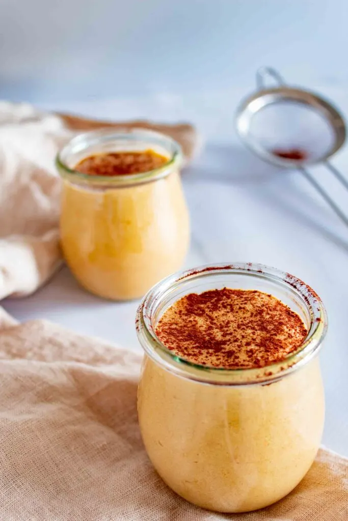 Glasses of Dulce de leche mousse