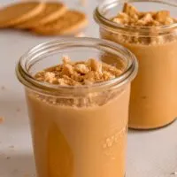 Glasses of Dulce de leche pudding