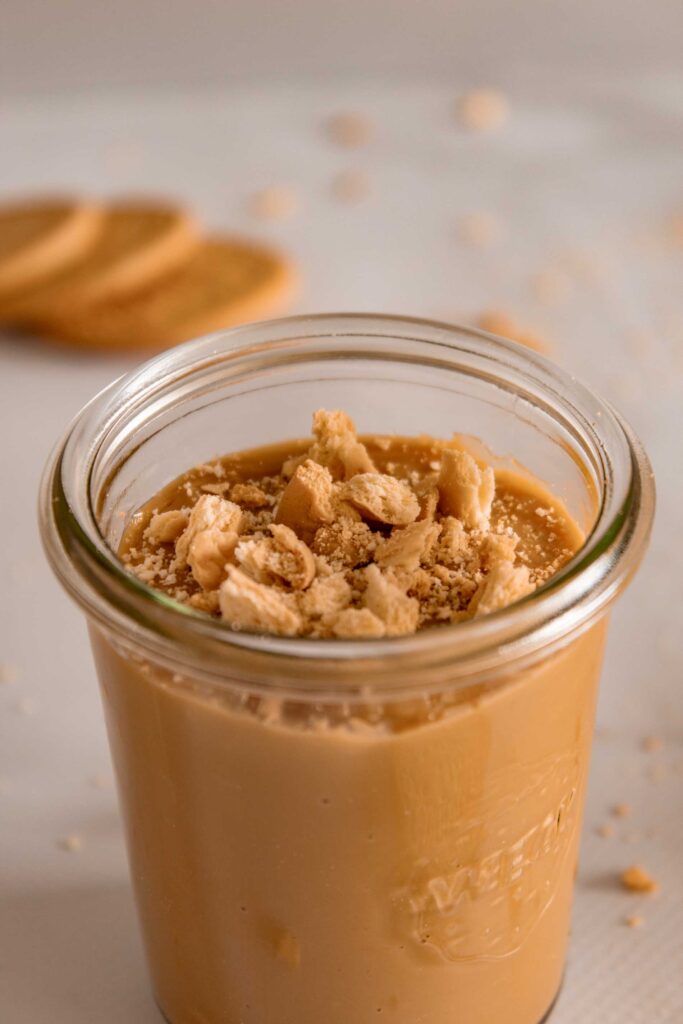 Glass of Dulce de leche pudding