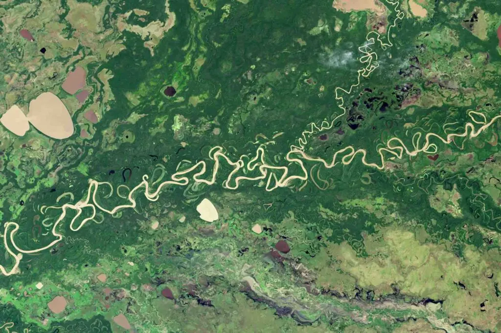 Meandering of the Amazon River by NASA