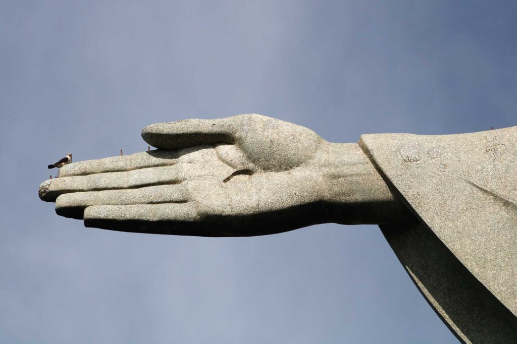 Christ the Redeemer's middle finger is damaged by lightning