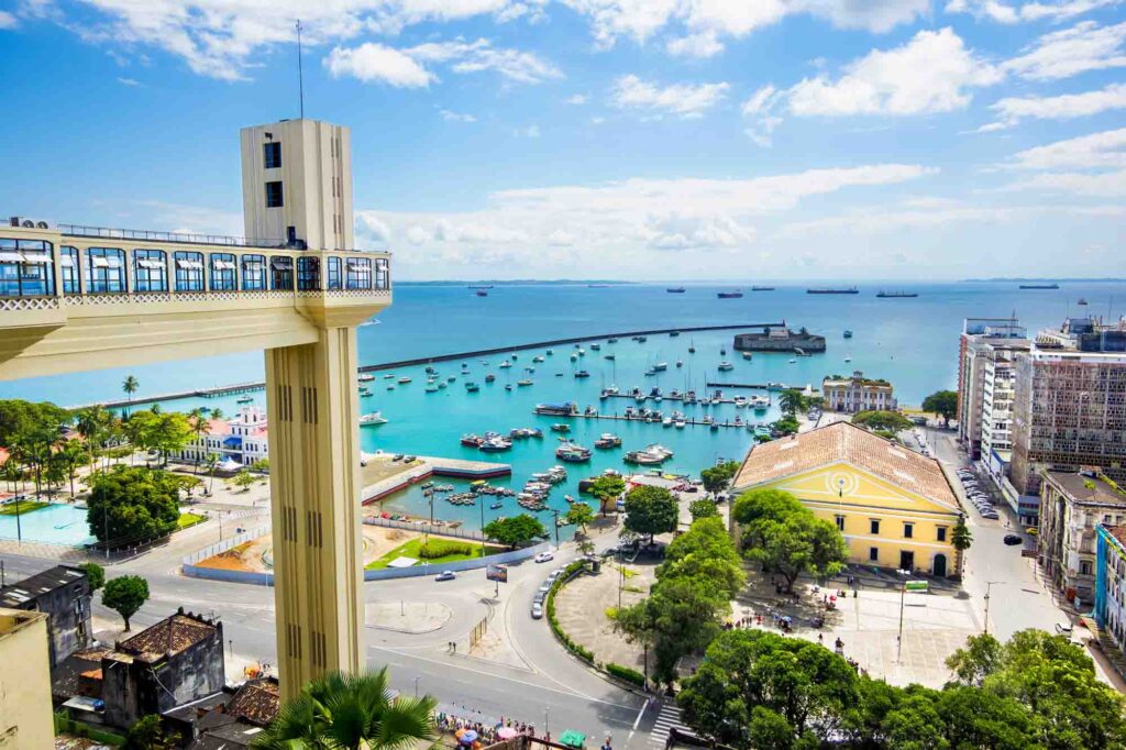 Riding the Lacerda Lift is one of the cool things to do in Salvador, Brazil