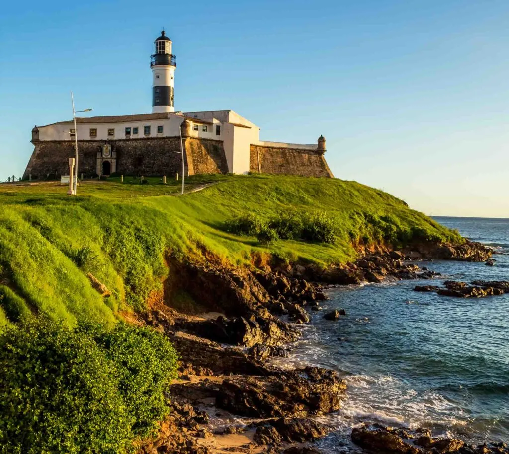 Enjoying the view at Barra Lighthouse is one of the cool things to do in Salvador, Brazil