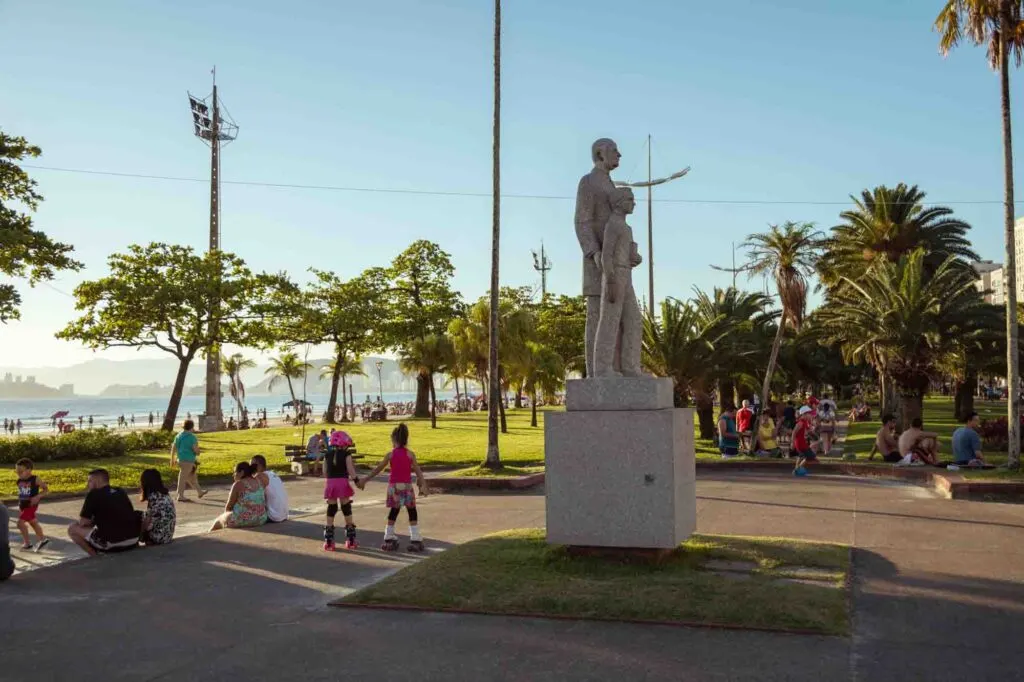 Wandering the beach garden along the Promenade is one of the fun things to do in Santos, Brazil