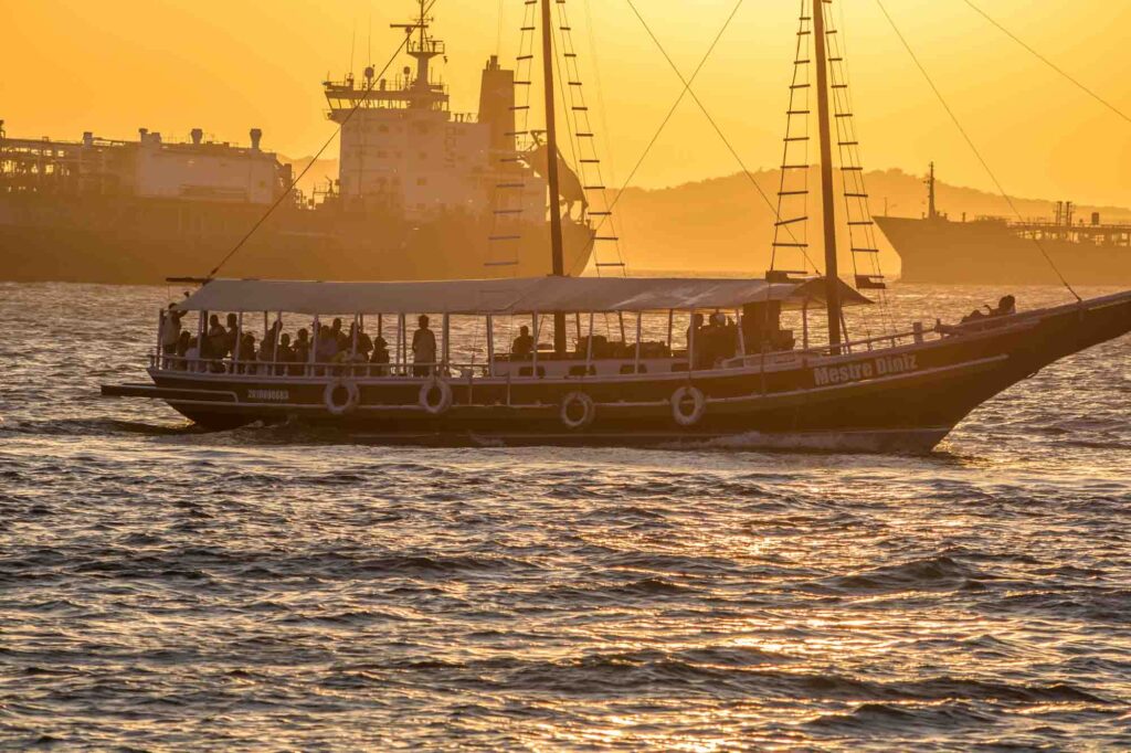 Taking a boat trip in Santos Bay is one of the fun things to do in Santos, Brazil