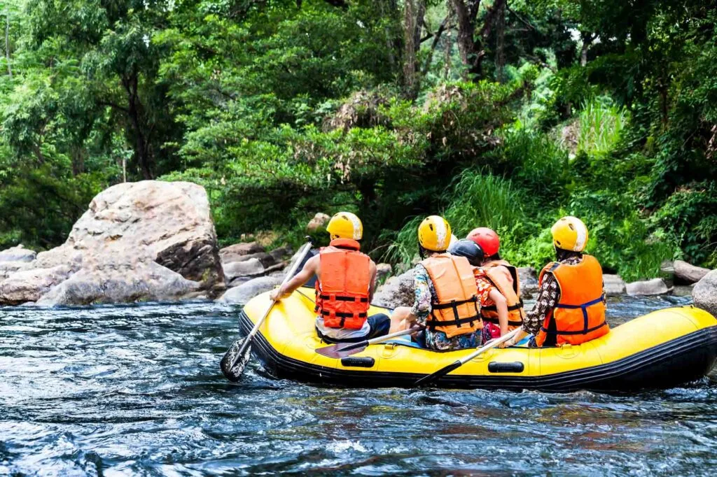 Going white water rafting on Mambucaba River is one of the best things to do in Paraty, Brazil