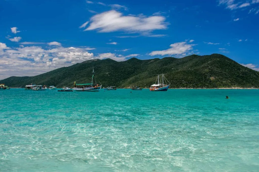 Blue beaches of Pontal do Atalaia, Arraial do Cabo, Rio de Janeiro, Brazil