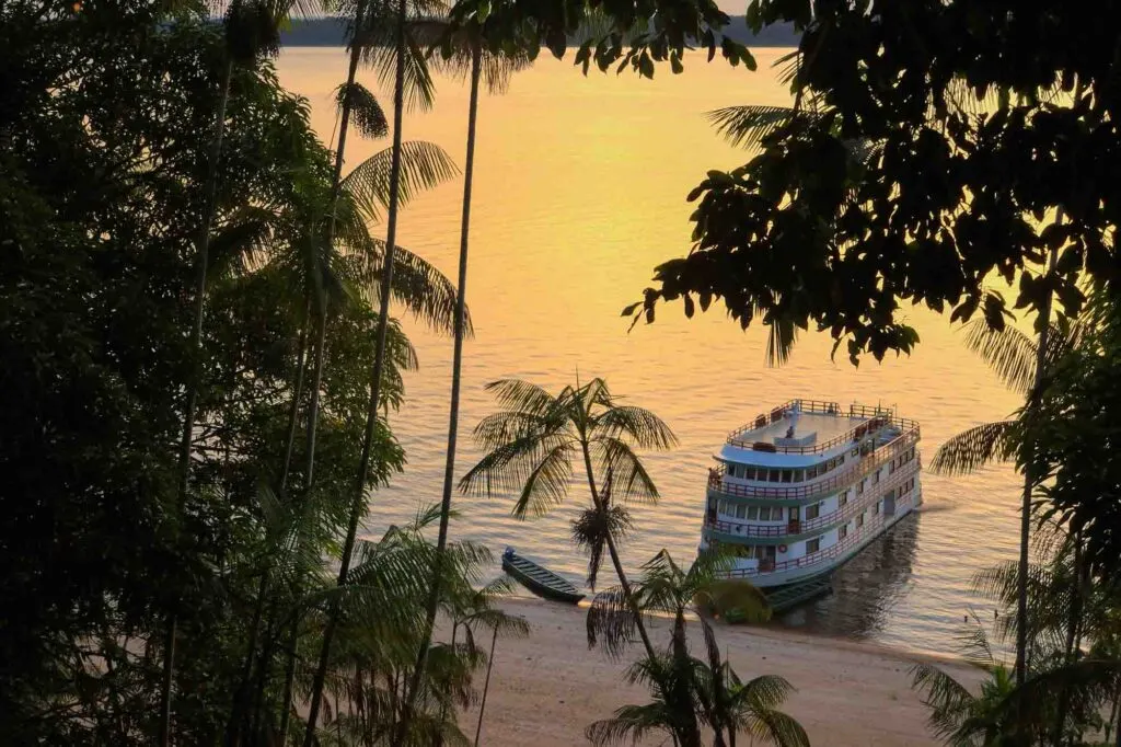Boat on Amazon River in Brazil