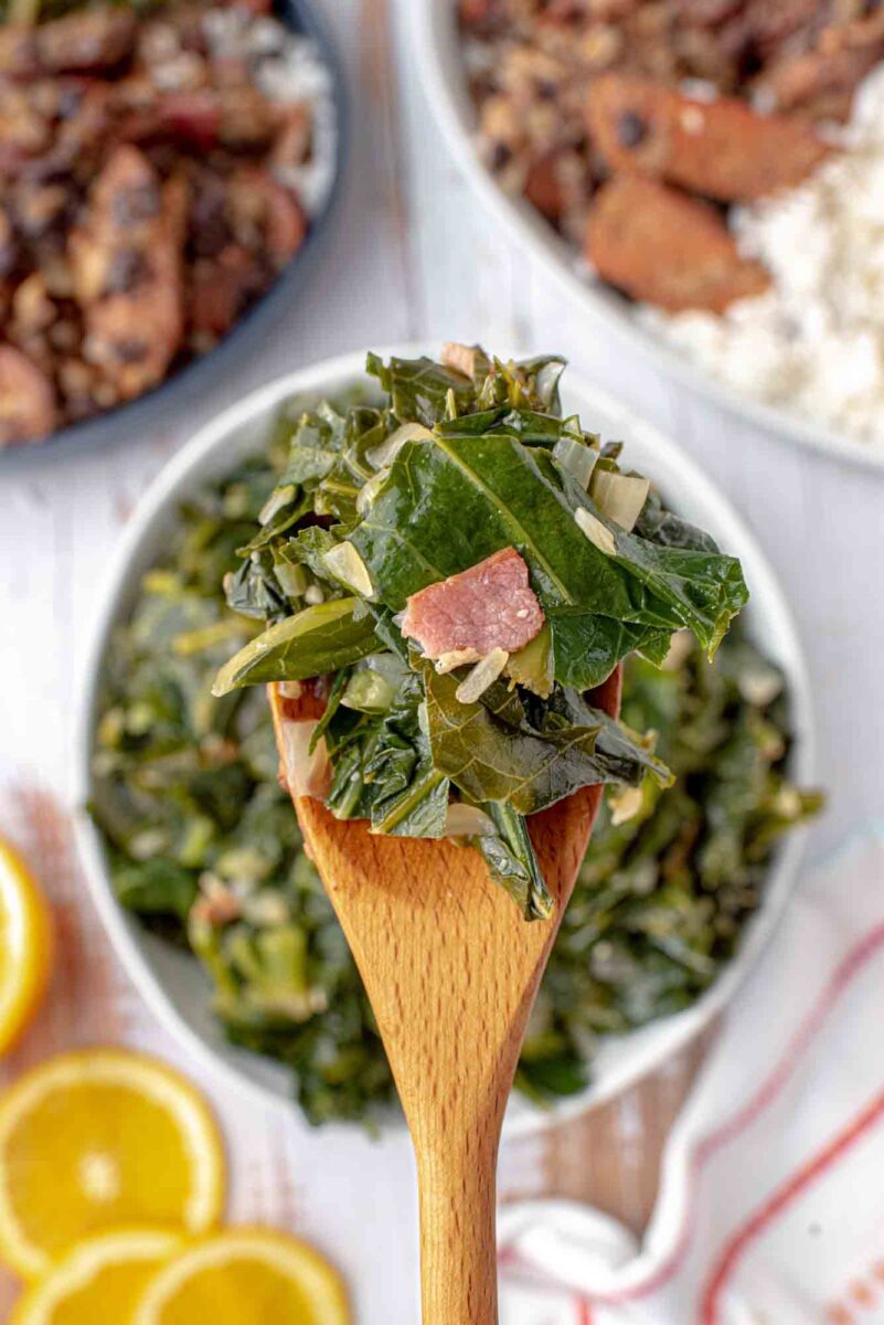Brazilian Collard Greens with Bacon Recipe • I Heart Brazil