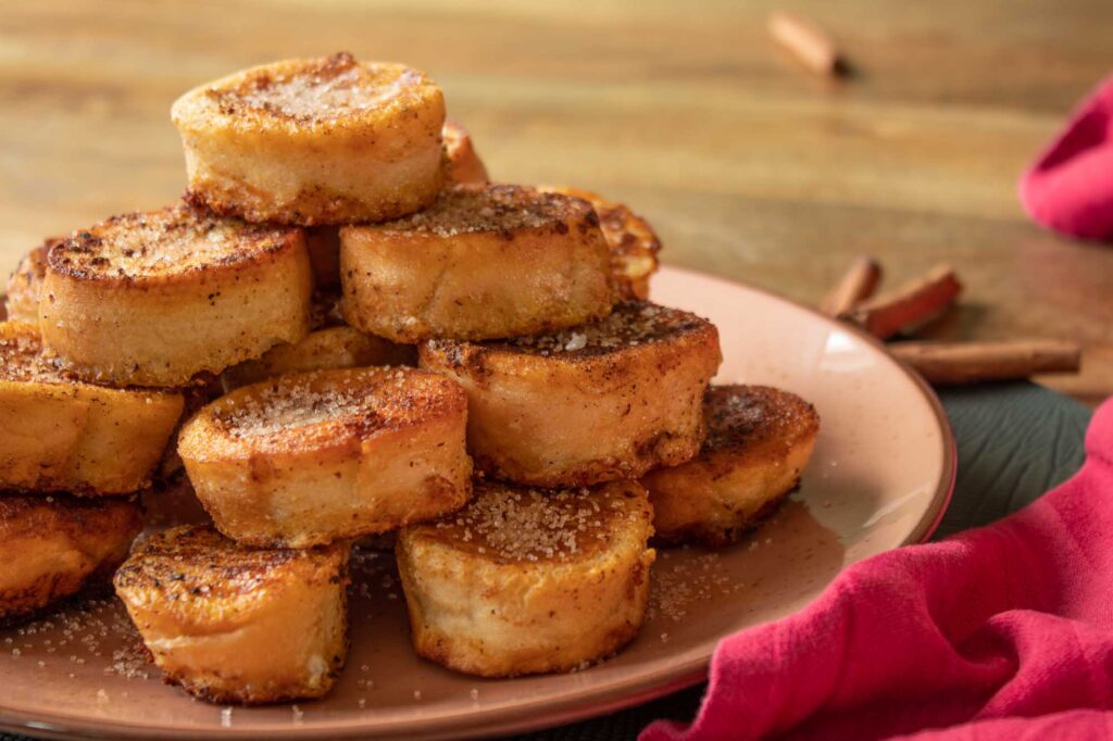 A plate with rabanada, the Brazilian French toast