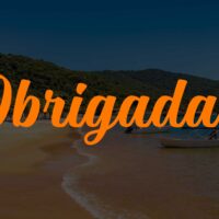 Text Obrigada, which means thank you in Brazilian Portuguese